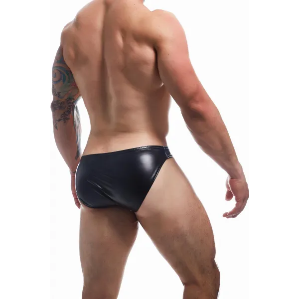 Schwarzer Wetlook Slip BL4CK04 von Cut4Men | Fesselliebe.de