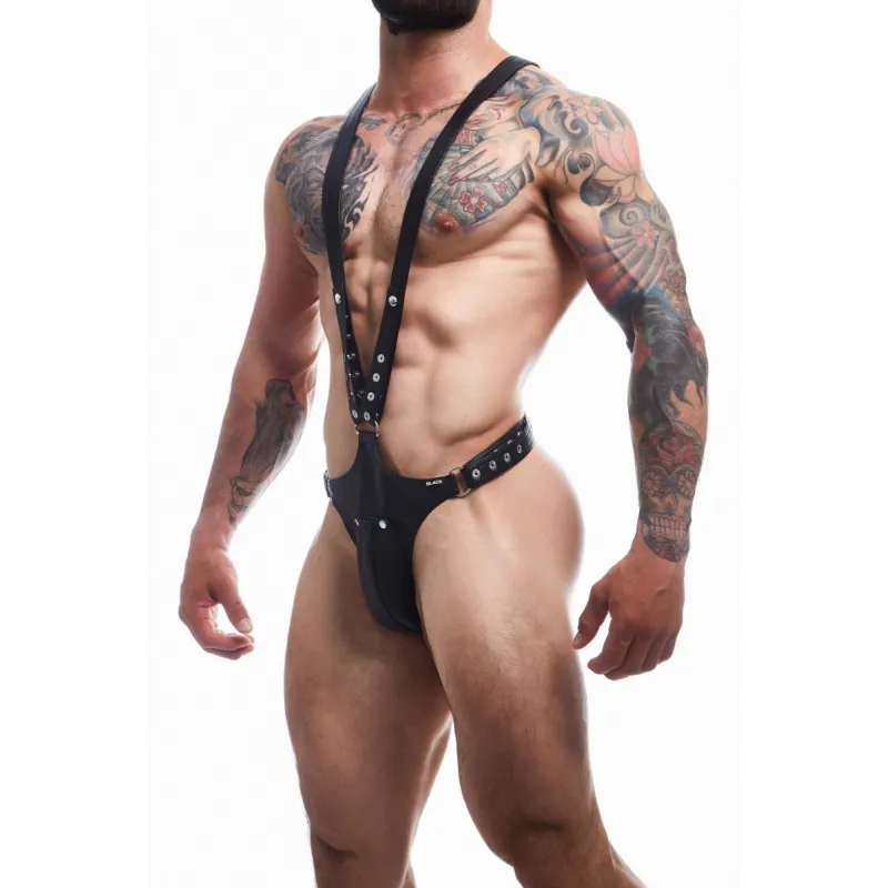 Schwarzer Dungeon Body-Harness BL4CK07 von Cut4Men | Fesselliebe.de