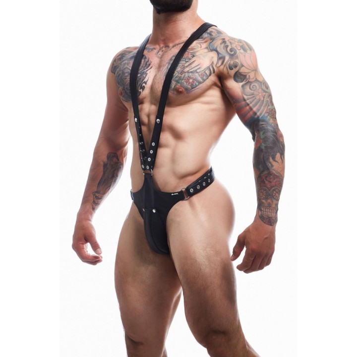Schwarzer Dungeon Body-Harness BL4CK07 von Cut4Men | Fesselliebe.de