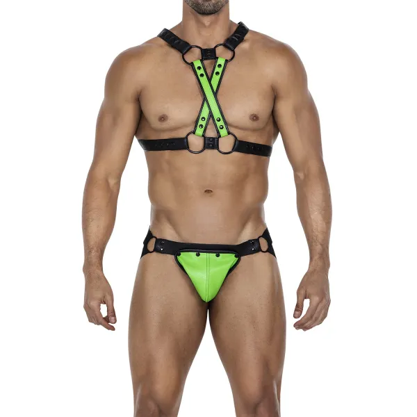 Neongrün/schwarzer Jock Snap von Cut4Men | Fesselliebe.de