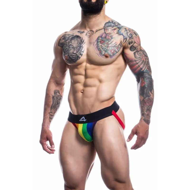 Bunter Stripe-Pride Jockstrap von Cut4Men | Fesselliebe.de