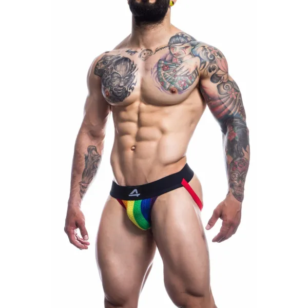 Bunter Stripe-Pride Jockstrap von Cut4Men | Fesselliebe.de