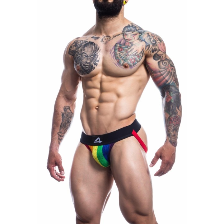 Bunter Stripe-Pride Jockstrap von Cut4Men | Fesselliebe.de