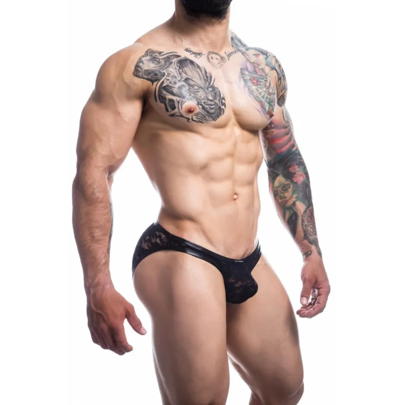 Schwarzer Bikini Bulge Slip L4CE01 von Cut4Men | Fesselliebe.de