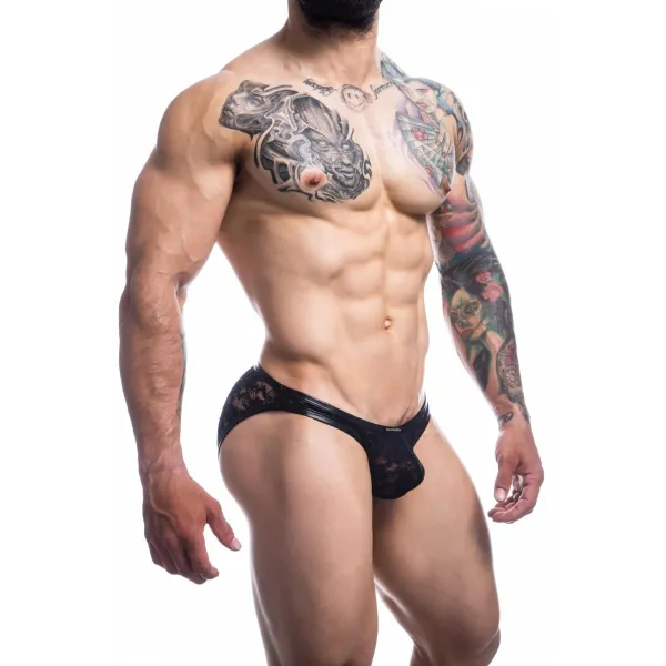 Schwarzer Bikini Bulge Slip L4CE01 von Cut4Men | Fesselliebe.de