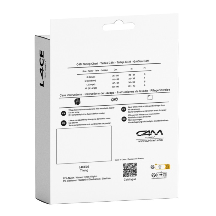 Schwarzer String Spitze L4CE03 von Cut4Men | Fesselliebe.de