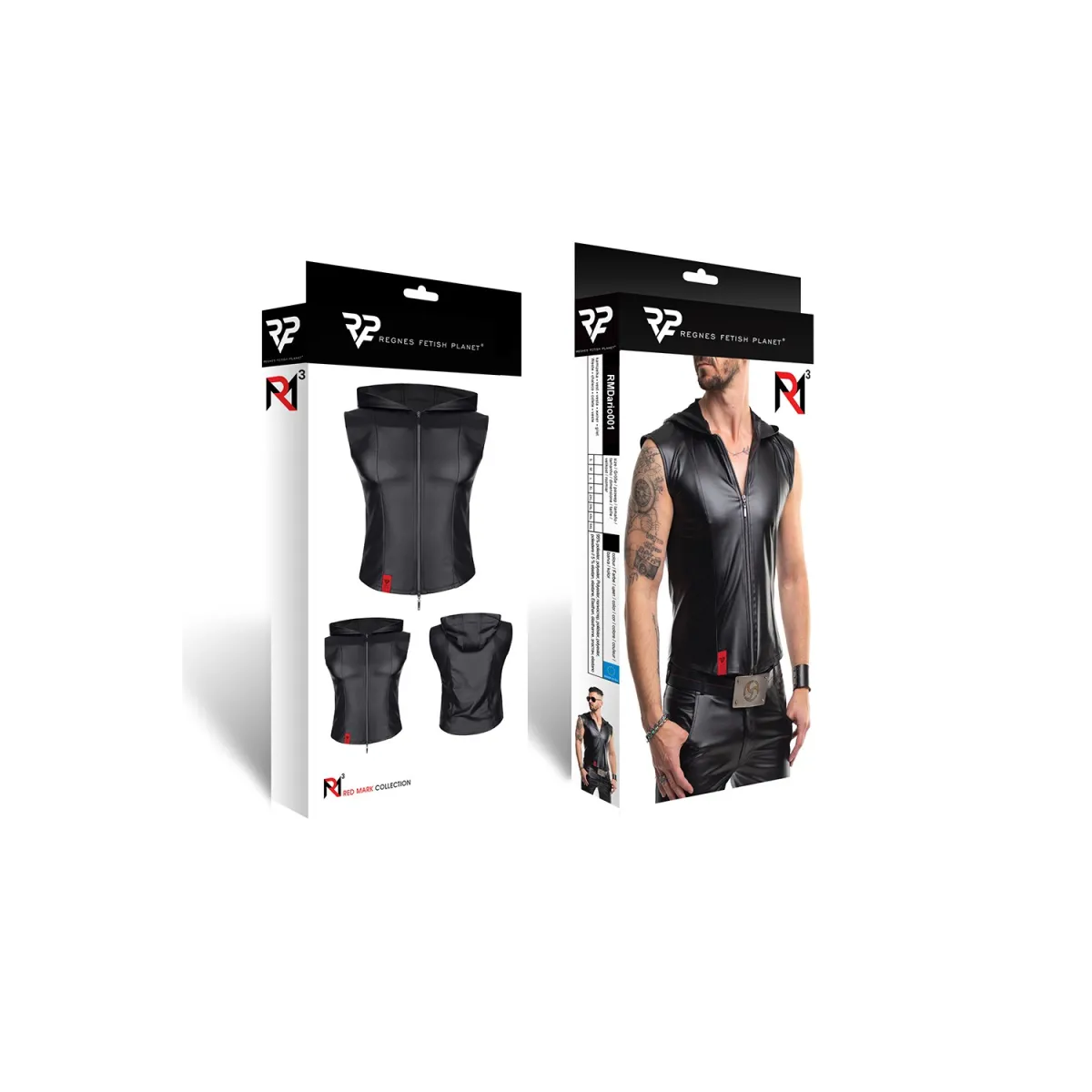 Herren Weste RMDario001 schwarz von Regnes Festish Planet | Fesselliebe.de