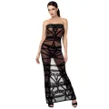 F358 langes Off-shoulder Kleid Bondesque von Noir Handmade