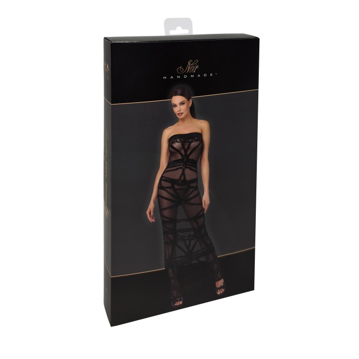 F358 langes Off-shoulder Kleid Bondesque von Noir Handmade | Fesselliebe.de