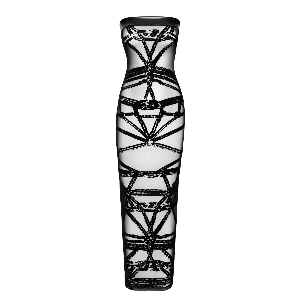 F358 langes Off-shoulder Kleid Bondesque von Noir Handmade | Fesselliebe.de