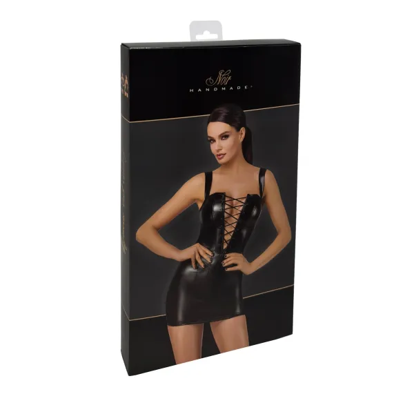 F363 Wetlook Minikleid mit Schnürung von Noir Handmade | Fesselliebe.de