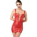 F364 rotes Bombshell Minikleid mit Schnürung von Noir Handmade