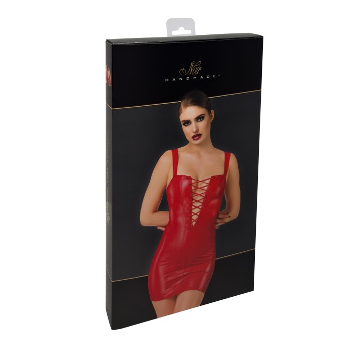 F364 rotes Bombshell Minikleid mit Schnürung von Noir Handmade | Fesselliebe.de