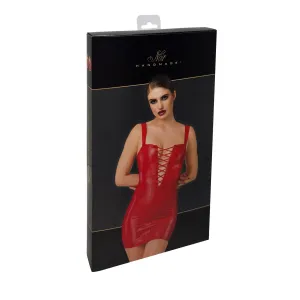 F364 rotes Bombshell Minikleid mit Schnürung von Noir Handmade