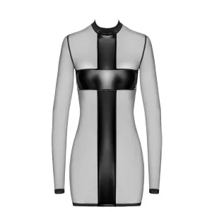 F369 Crossfire Netz und Wetlook Minikleid von Noir Handmade