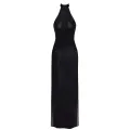 F372 langes Kleid Onyx Twin-slit von Noir Handmade