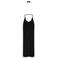 F372 langes Kleid Onyx Twin-slit von Noir Handmade