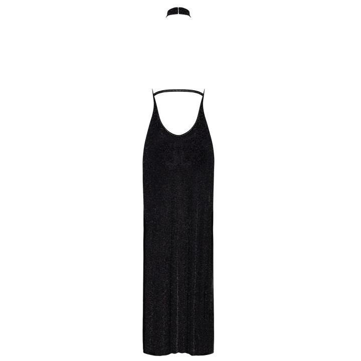 F372 langes Kleid Onyx Twin-slit von Noir Handmade | Fesselliebe.de