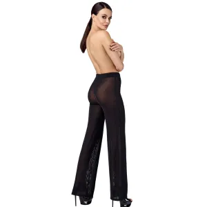 F374 Onyx Sheer Palazzo Hose von Noir Handmade