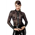 F377 Noirelle Lace Button-up Shirt von Noir Handmade