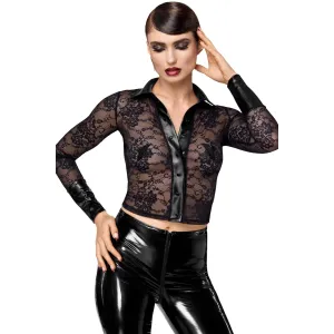 F377 Noirelle Lace Button-up Shirt von Noir Handmade