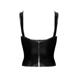 F379 Dominae Lack Corset Top von Noir Handmade