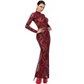F383 Langes Flockkleid Kink Royal von Noir Handmade