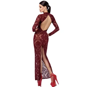 F383 Langes Flockkleid Kink Royal von Noir Handmade