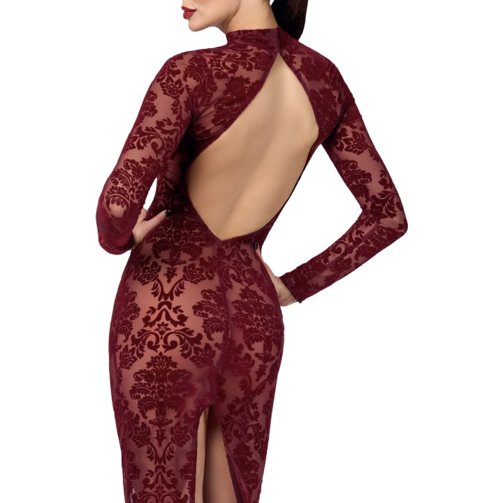 F383 Langes Flockkleid Kink Royal von Noir Handmade | Fesselliebe.de