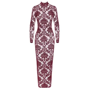 F383 Langes Flockkleid Kink Royal von Noir Handmade