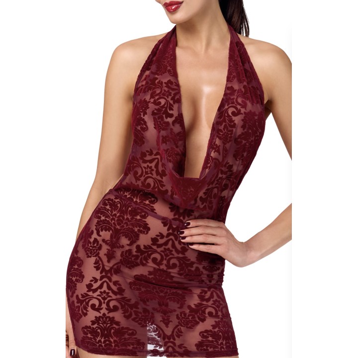 F385 Minikleid Kink Royal mit Wasserfallausschnitt von Noir Handmade | Fesselliebe.de