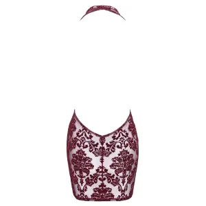 F385 Minikleid Kink Royal mit Wasserfallausschnitt von Noir Handmade