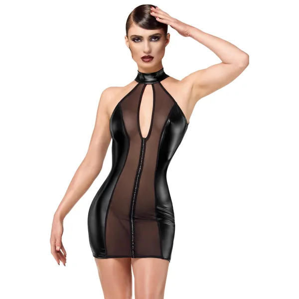 F370 Luxuria Crystal Sheer Minikleid von Noir Handmade | Fesselliebe.de