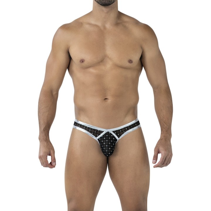 Schwarz/silberner String mit Netz RAV112 von Cut4Men | Fesselliebe.de