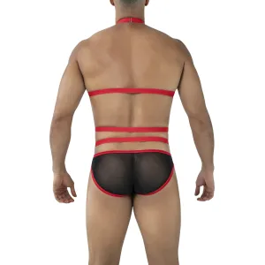 Schwarz/roter Body-Harness RAV114 von Cut4Men