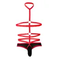Schwarz/roter Body-Harness RAV114 von Cut4Men