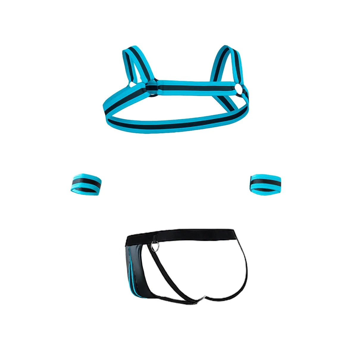 Schwarz/türkises Jockstrap-Set RAV115 von Cut4Men | Fesselliebe.de