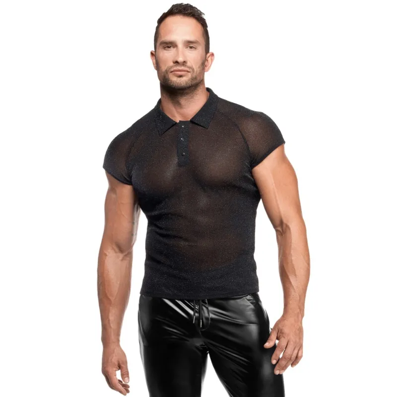 Feinnetz Polo-Shirt H082 von Noir Handmade Kink Royal Collection | Fesselliebe.de
