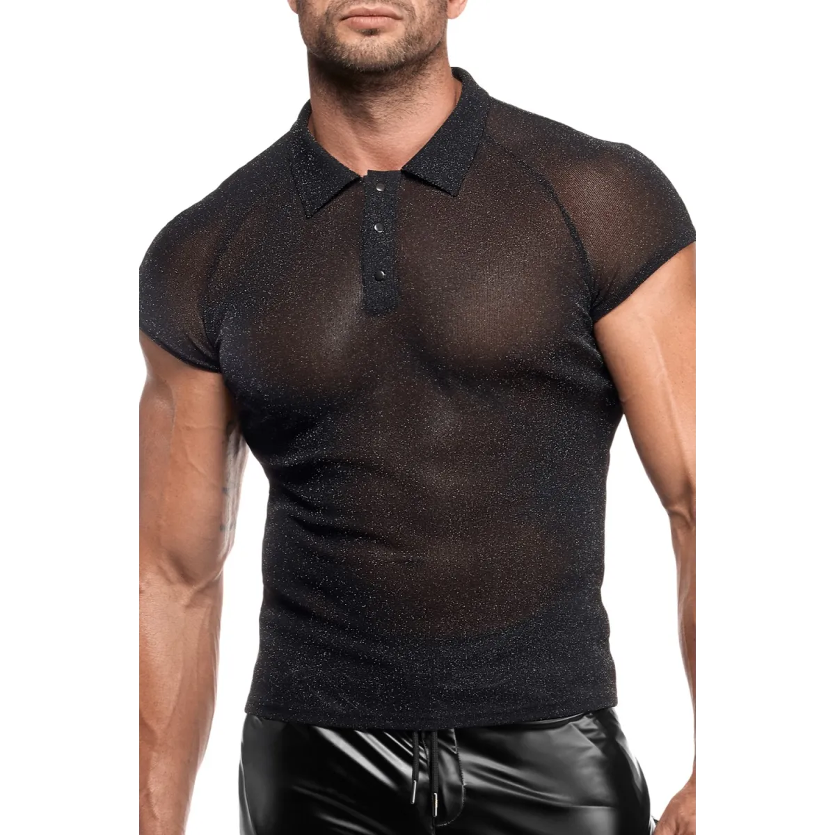 Feinnetz Polo-Shirt H082 von Noir Handmade Kink Royal Collection | Fesselliebe.de