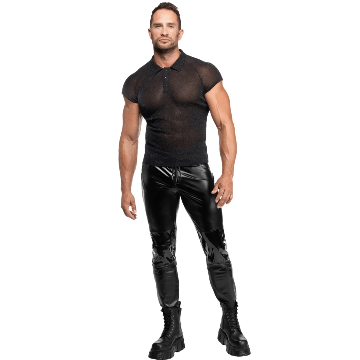 Feinnetz Polo-Shirt H082 von Noir Handmade Kink Royal Collection | Fesselliebe.de