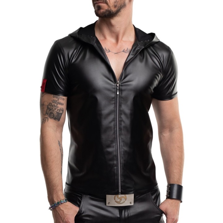 Herren Kapuzen T-Shirt RMEttore001 schwarz von Regnes Fetish Planet | Fesselliebe.de