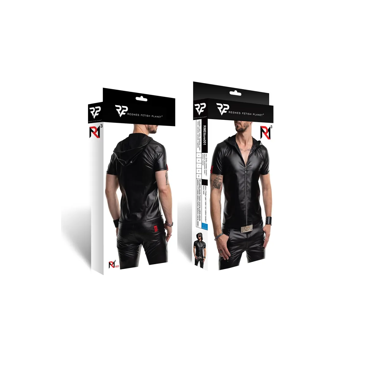 Herren Kapuzen T-Shirt RMEttore001 schwarz von Regnes Fetish Planet | Fesselliebe.de