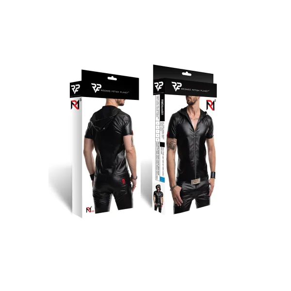 Herren Kapuzen T-Shirt RMEttore001 schwarz von Regnes Fetish Planet | Fesselliebe.de
