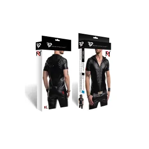 Herren Kapuzen T-Shirt RMEttore001 schwarz von Regnes Fetish Planet