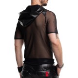 Herren Kaputzen T-Shirt RMIvo001 schwarz von Regnes Festish Planet | Fesselliebe.de