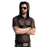 Herren Kaputzen T-Shirt RMIvo001 schwarz von Regnes Festish Planet | Fesselliebe.de