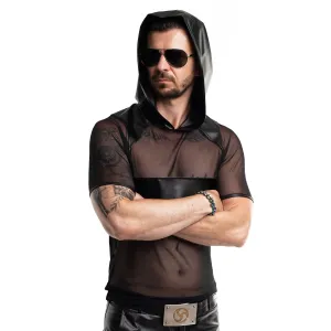 Herren Kaputzen T-Shirt RMIvo001 schwarz von Regnes Festish Planet