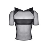 Herren Kaputzen T-Shirt RMIvo001 schwarz von Regnes Festish Planet | Fesselliebe.de