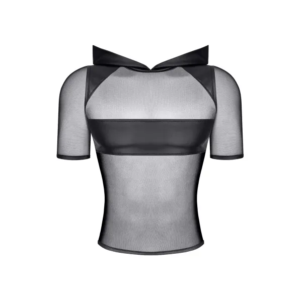 Herren Kaputzen T-Shirt RMIvo001 schwarz von Regnes Festish Planet | Fesselliebe.de