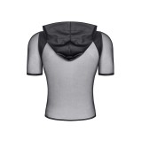 Herren Kaputzen T-Shirt RMIvo001 schwarz von Regnes Festish Planet | Fesselliebe.de